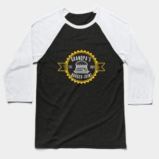 Grandpa's Burger Joint Gold Design Baseball T-Shirt